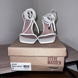 Steve Madden White Strappy Heels